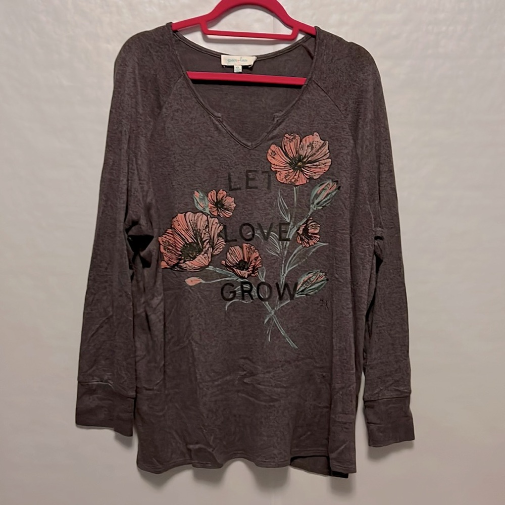 Grace & Lace long sleeve floral top.